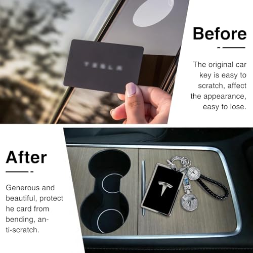 Image of for Tesla Key Card Holder Bling Key Chain Card Key Holder for Model S /X /3 /Y Cybertruck Keychain