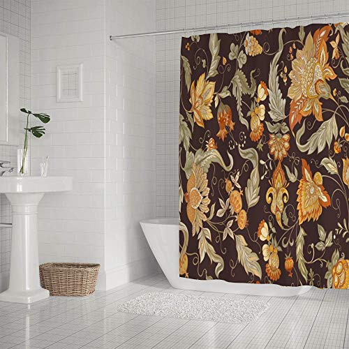 Rideau de douche polyester imperméable contre les fuites d'eau, décor rétro coloré - 3