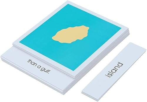 Miniatura 6 de Kghios Juego de tarjetas de forma de tierra y agua, materiales Montessori para niños, herramientas educativas de geografía, preescolar temprano