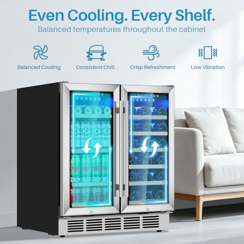 Image of 30 Inch Wine and Beverage Refrigerator Dual Zone Wine Fridge