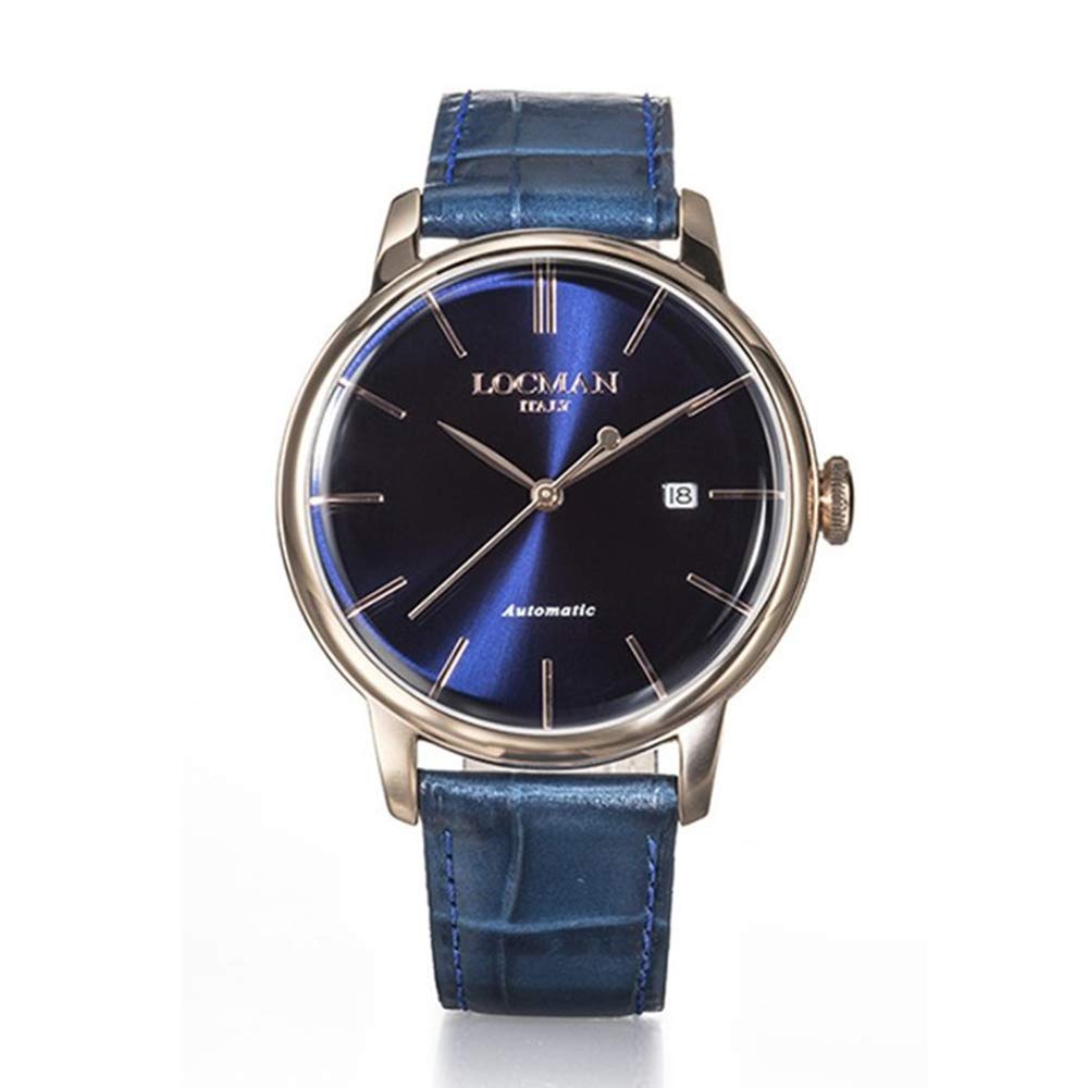 LocmanMen's Watch 1960 Steel Rose Automatic Blue Locman