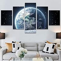 SIGNWIN 5 Panel Canvas Wall Art Modern Art Astronomy & Space Contemporary Cosmic Dramatic Mixed Media Multicolor for Home Decorations Ready to Hang - 60