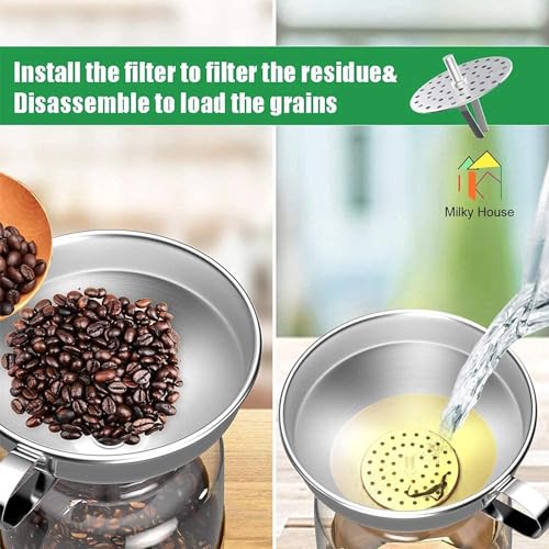 Milky House MH-US-DHLD202001 Large Funnels 3 Pack Set, Metal Stainless Steel Funnels thumb #2