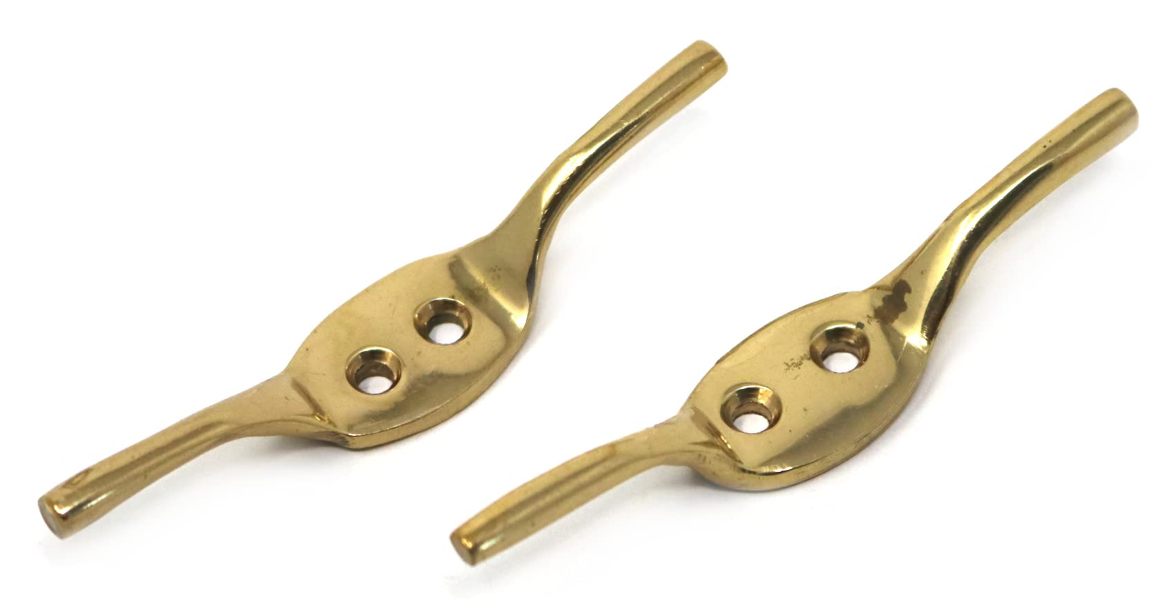 fiXte 2 x Solid Brass Cleat Hooks 75mm