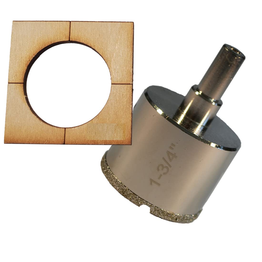 44mm Hole Saw for Ceramic Tiles 1 3/4" Hole Saw with Guide Hold Holesaw In Place Pro Grade Multi Use 44mm Diamond Hole Saw For Porcelain Granite Ceramic Glass Tile Glass Bottles Blocks โ image 1