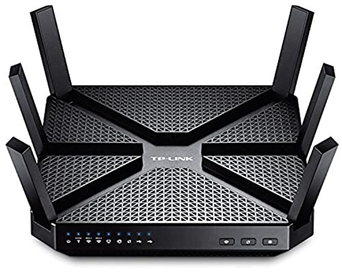TP-LINK Archer C3200 – Router inalámbrico Gigabit Tri-Banda AC3200 Mbps (ADSL, Punto de Acceso, 1 Puerto USB 3.0 y 1 Puerto 2.0, 4 Puertos Ethernet, Beamforming), Negro