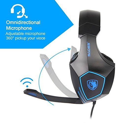 Sades Gaming Headset For New Xbox One, Ps4, Pc, Noise Reduction Game Earphone, Bass Surround Over-Ear Headphones 3.5Mm Jack Headset For Xbox One Mac, Laptop, Computer And Phones #TOP1