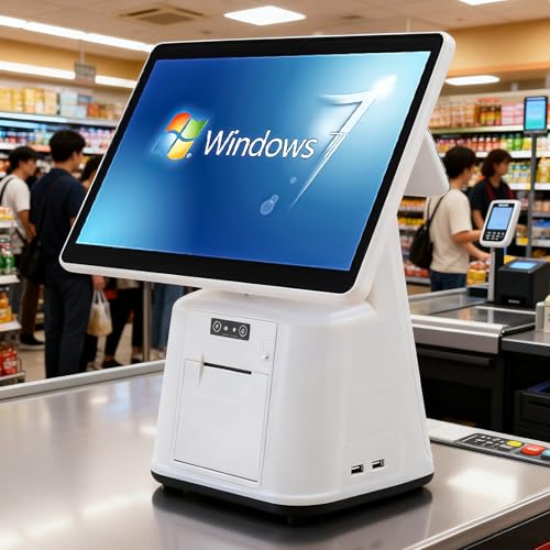 Sistema POS para Restaurante con Pantalla Táctil de 15,6 Pulgadas   Caja Registradora Todo en Uno para Pequeñas Empresas, 8GB de RAM 128GB SSD, Terminal de Pago para Tiendas con Impreso Single screen