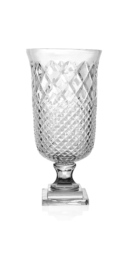 R S Light Hurricane Flower Pot, Vase for Home Decoration Clear Hurricane (17 x 36) cm