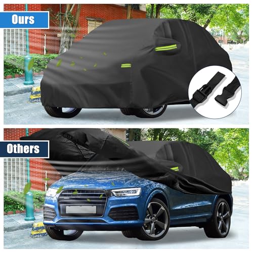 Image of uxcell for Audi Q3 2012-2023 Cover Waterproof Car Cover Outdoor Full Car Cover All Weather Protection Rain Sun Protection with Zipper Black