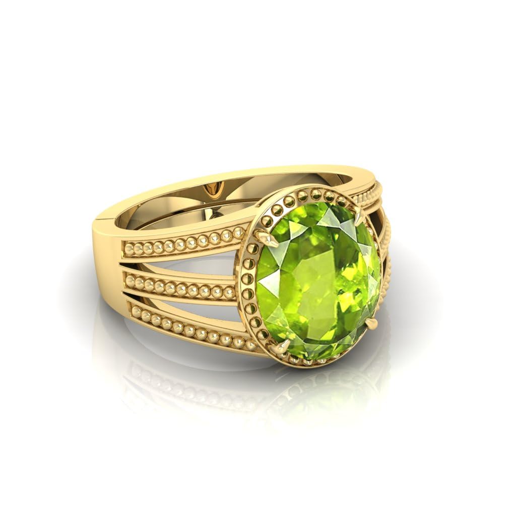 7.25 Ratti Green Peridot (Chrysolite) Original Stone Adjustable Ring For Men And Women With Lab Certified A-01-image-18