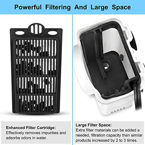 Image of DaToo Aquarium Power Filter In-Tank Ultra Silent Small Fish Tank Filter 3W For Aquarium 1 to 10 Gallon Tank, 1 Yr Warranty (Pack of 2)