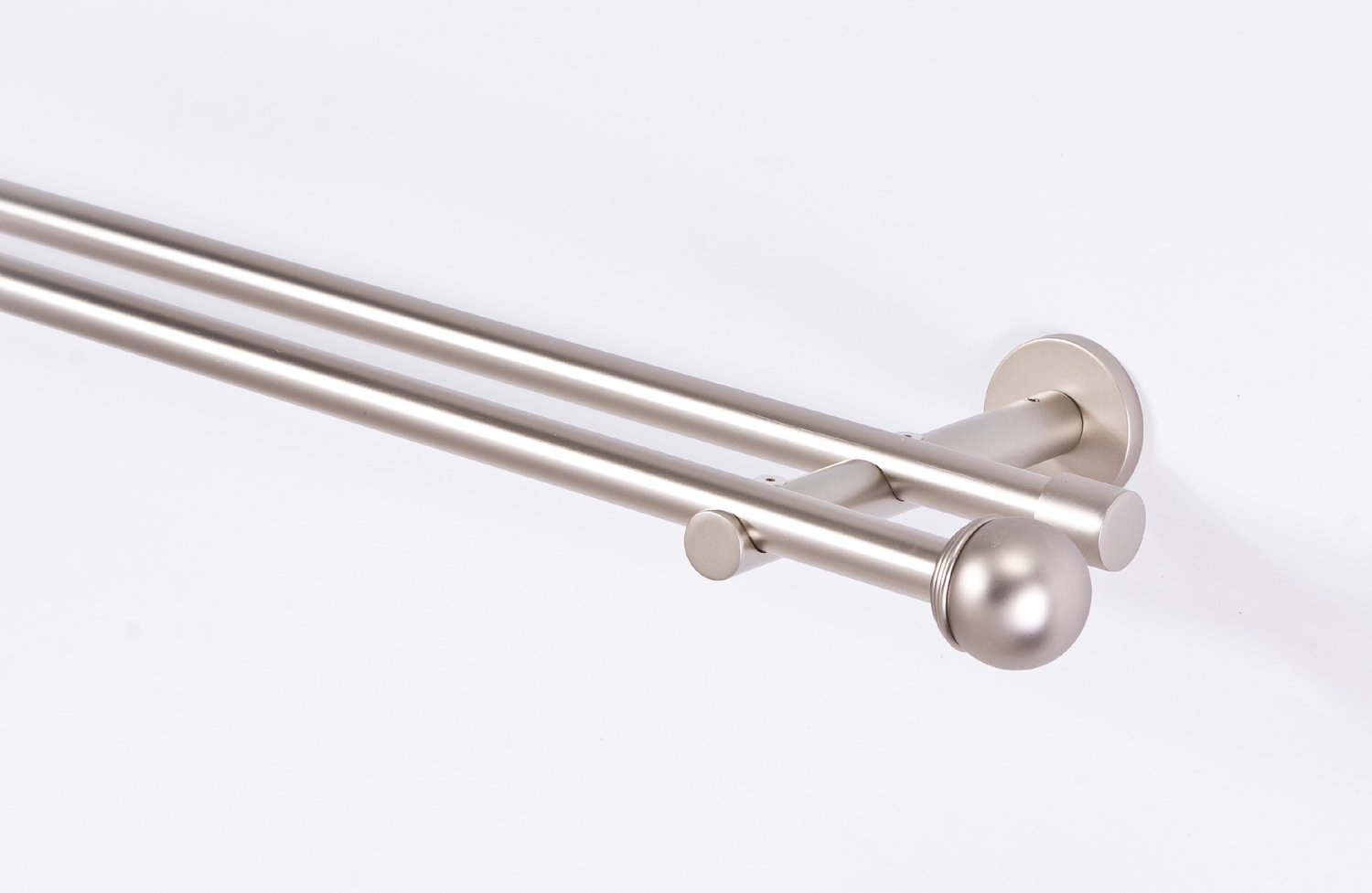Tringle à rideaux 2 voies en chrome Mat 16 mm, 120