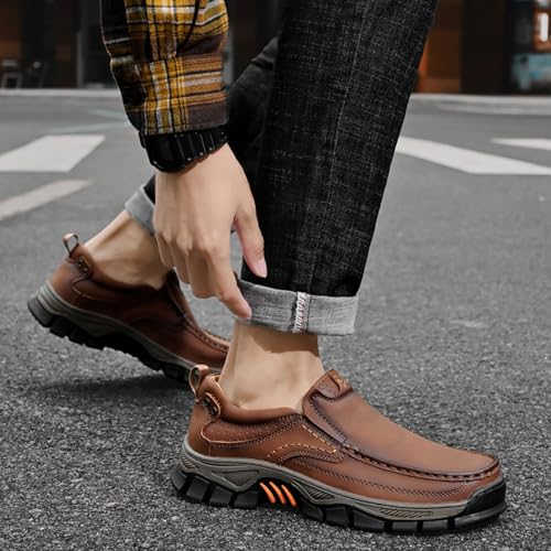 Caipcmall Mens Orthopedic Shoes,Caipcmall Mens Orthopedic Shoes Slip On, Casual Loafers for Men Non Slip Comfortable Shoes(Grey,9)2