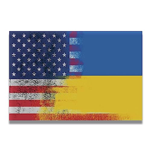 Image of Magnet Me Up Distressed Ukraine Ukrainian American Flag Magnet Decal, 4x6, Heavy Duty Automotive Magnet for Car Truck SUV
