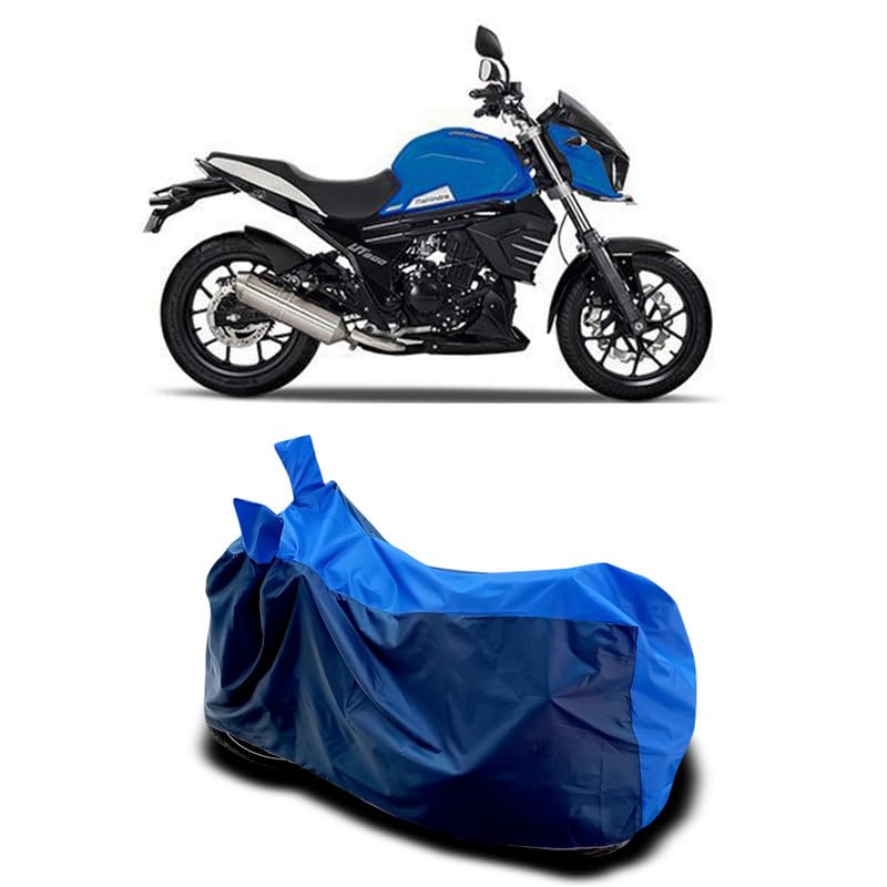 Image of DUFFEL-Two Wheeler Bike Body Cover Compatible for Mahindra Mojo Ut 300 Bs6 Heat Protectio /UV-Rays /Birds Dropping /DustProof /Waterproof All Variants [Nevay Blue]
