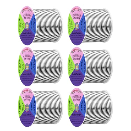 Image of Mandala Crafts 13 Gauge Silver Tone Combo Anodized Aluminum Craft Wire | 300 FT, Colored, Flexible, Bendable for Bonsai Armature Sculpting Wire Wrapping Jewelry Making, Weather & Tarnish Resistant