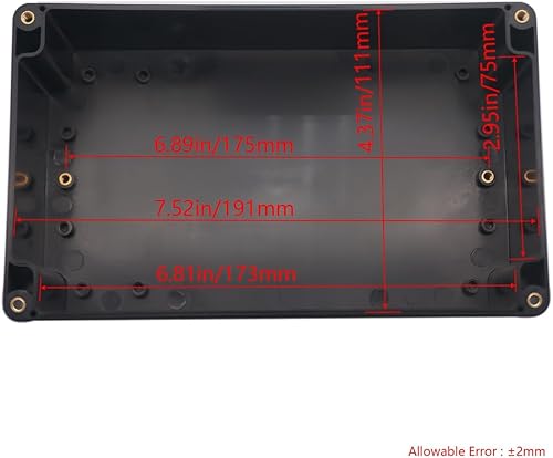 Miniatura 166 de Caja de proyecto ABS de plástico negro cajas eléctricas IP65 impermeable DIY caja de conexiones electrónica caja de alimentación 7.87 x 4.72 x 2.95