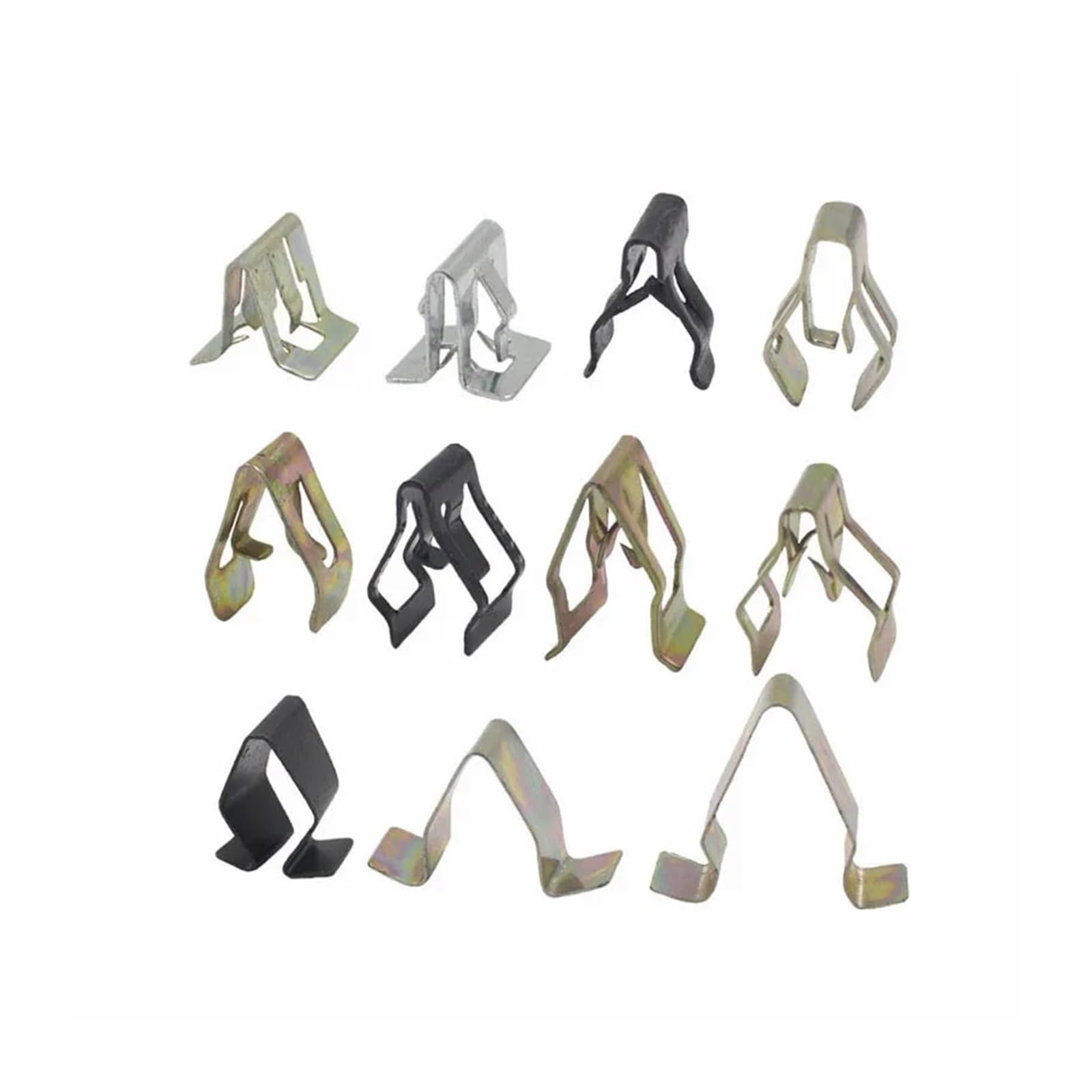 FDCSKINX 20Pcs Car Trim Panel Fastener Control Dashboard U Type Metal Clip(20Pcs Number 8)
