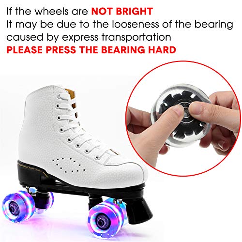 image for Sumind 4 Piece LED Roller Skate Wheels Luminous Quad Skate Wheels Outd
