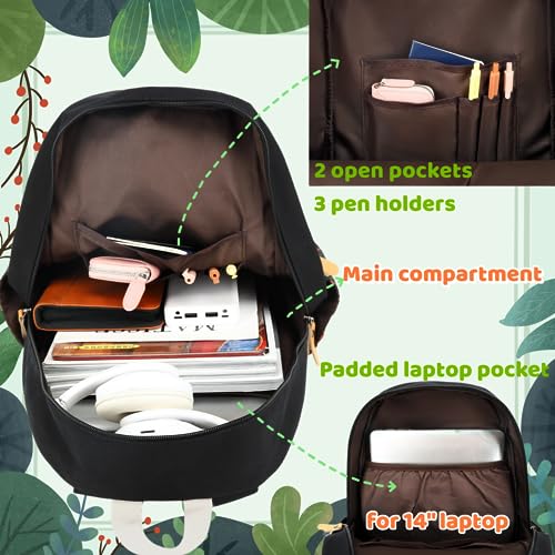 Image of Leaper Canvas School Backpack for Girls Laptop Bag Travel Bag Bookbag Daypack