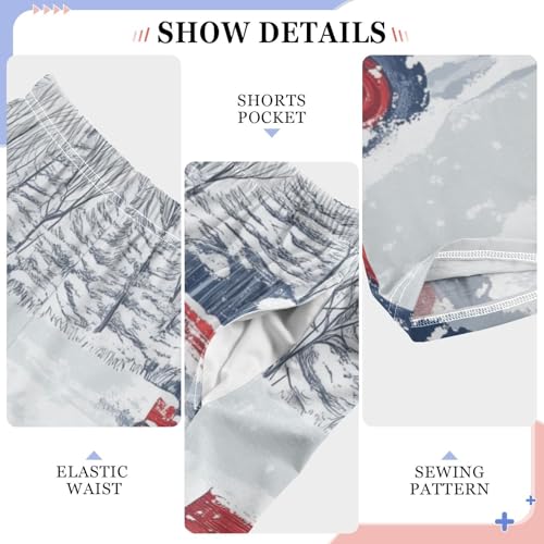 ZZXXB Tractor with Snow Boys Long Pants Soft Trousers Elastic Waist Kids Lounge Bottoms with Pockets S-XL4