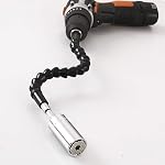 Universal Socket Wrench, Self-Adjusting Socket Fits Standard 1/4''-3/4'' (7-19mm) with Ratchet Wrench Power Drill Adapter, 2Pcs 11.6'' Flexible Drill Bit Extension Shaft with Drill Bit Sets
