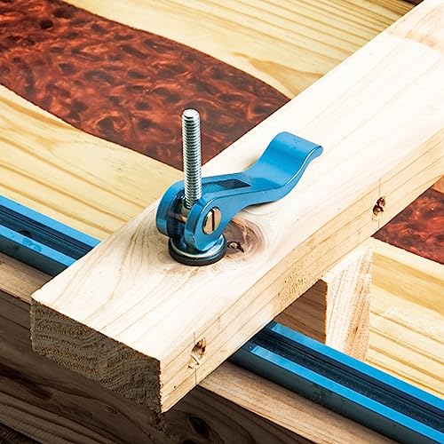 Image of POWERTEC 2PK, 1 /4 inch-20 Cam Clamp, Lever Clamp w / 3 inch T Track Bolts, T Track clamp for Drill Press, Router Table, Work Bench, CNC Machine, Miter Saw, T Track Accessories for woodworking (71164)