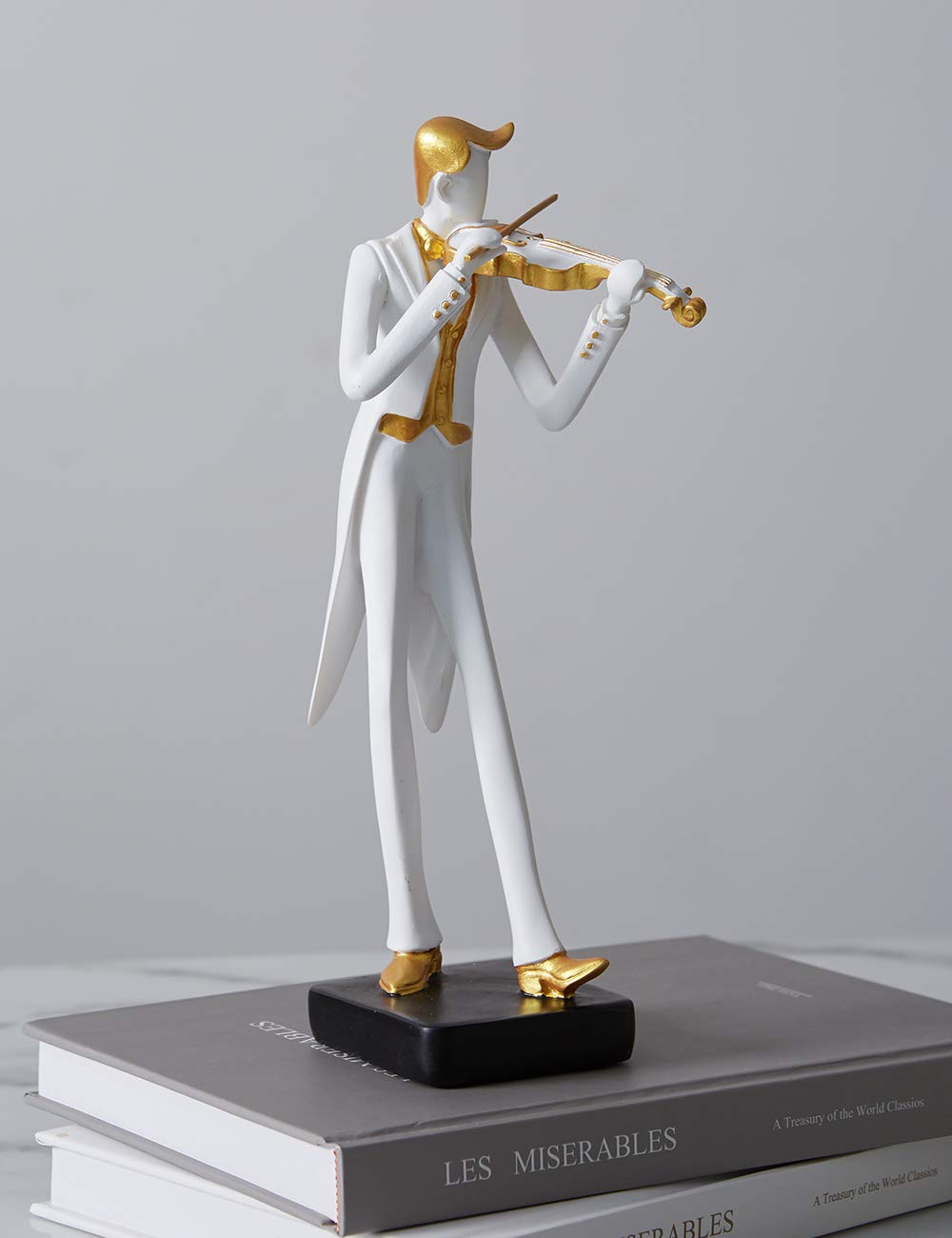 HAUCOZE Statua Musicista Oboe Scultura Figurina Moderna Decorazione Pianoforte Arte Musica Regalo per Famiglia Amici Amanti Resina 25cm