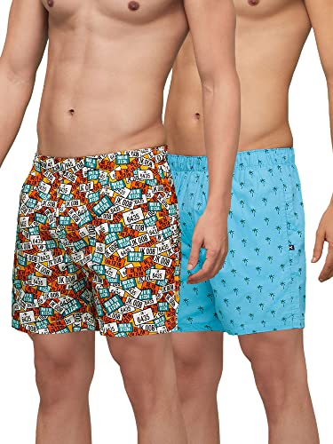 Image of XYXX Men's Remix Regular Fit Cotton Printed Boxer with Dual Pocket & No Marks Waistband (Pack of 2)