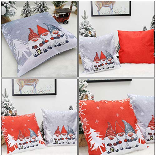 HEALLILY 2 Peças de Almofadas de Natal para Boneco de Neve de Inverno Papai Noel para Casa Fronhas Q