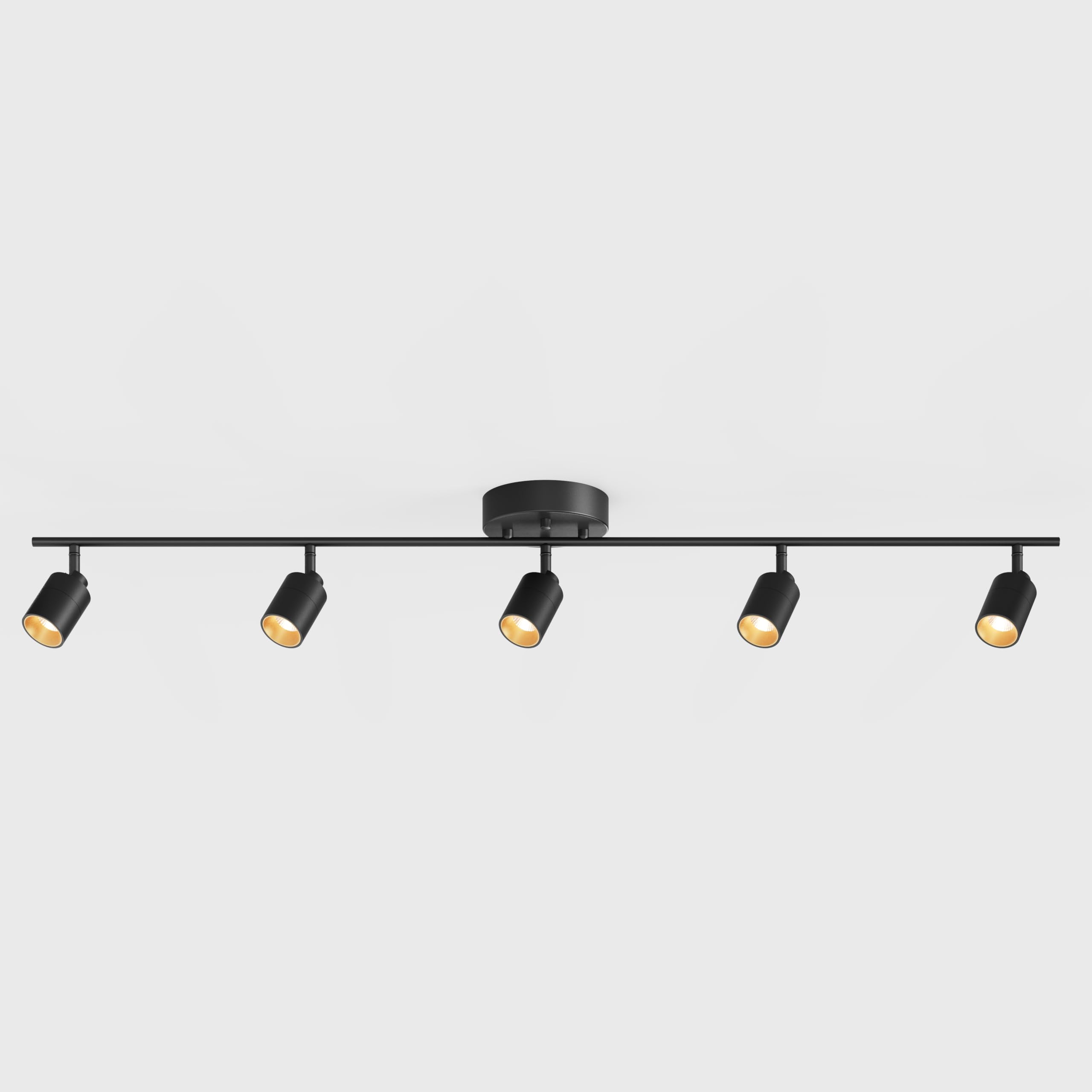 VidaLite Shura Black 5-Light 5CCT Track Light with Rotatable Heads, 5 Color Selectable, Integrated LED Bulbs, 4 ft Track Light Kit, 3000K, 2275 Lumen