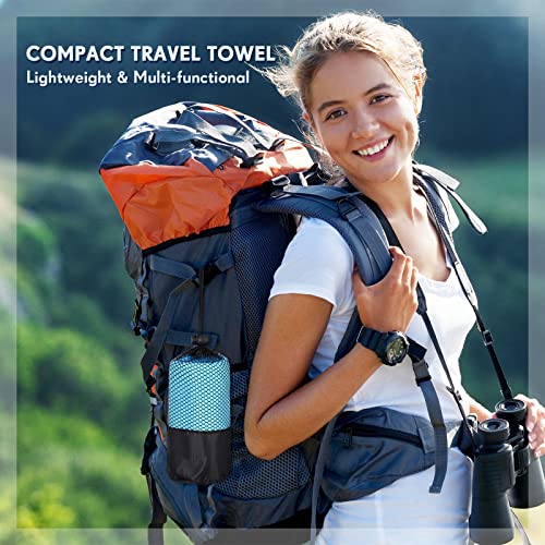 Oudain 6 Pieces Quick Dry Travel Towel Bulk, Microfiber Beach Towel With Bag Compact Soft Trip Towel Lightweight Adults Towel For Camping, Backpacking Gym Beach Swimming Yoga, 20 X 39 Inches #TOP2