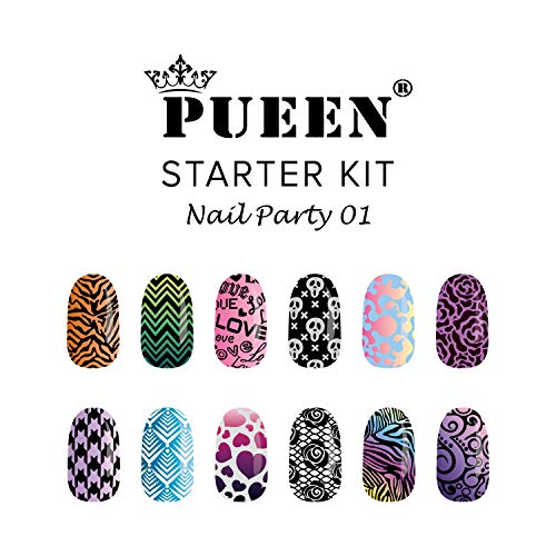 image for PUEEN Nail Art Stamping Starter Kit - Unique DIY Nailart Stamping Poli