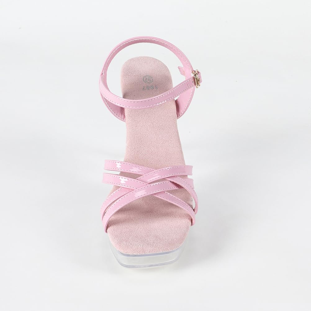 Tacchi Alti da 12 cm da Donna | Sandali con Tacco Grosso, Punta Quadrata e Plateau Antiscivolo per Matrimoni in Spiaggia, Balli Nuziali e Serate in Discoteca