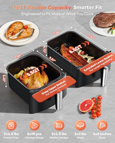 Save $92 on Beelicious Pro 12QT Dual Air Fryer with SyncHeat Tech - Image 6