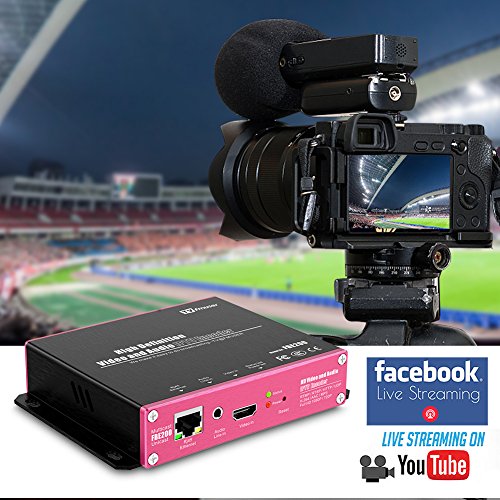 fmuser FBE200 Encoder H.264 / H.265 HEVC IPTV Encoder, HD Video Encoder, Support HLS M3U8 ffmpeg VLC, HTTP RTSP RTMP UDP ONVIF for YouTube, Facebook, Wowza Live Streaming, LAN Connection