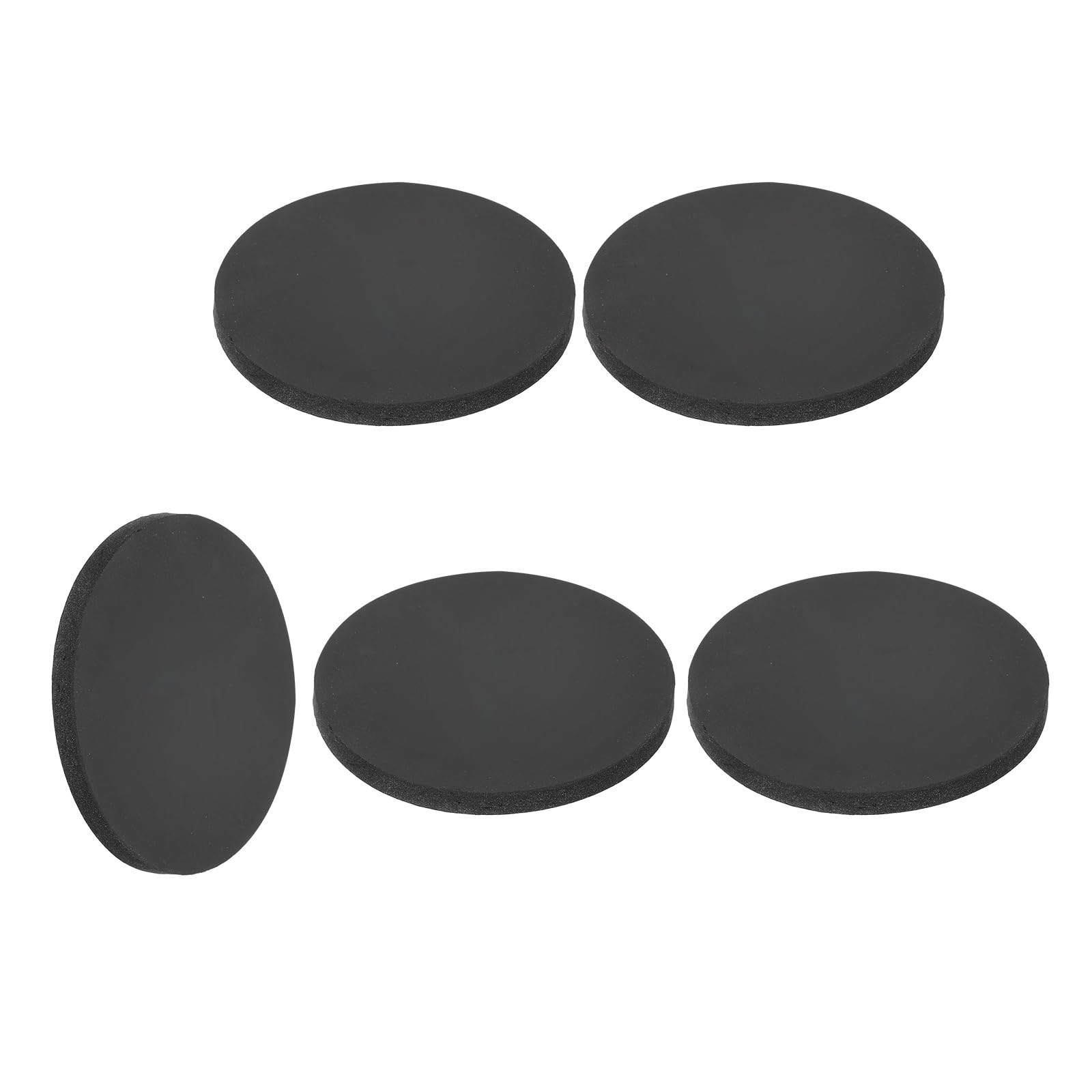 sourcing map 5Pcs Rubber Solid Discs Washers, 65mm OD x 6mm Thick Anti Slip Bumper Pads Non-Adhesive Rubber Spacers Flat Round Gasket Pad for Furniture Appliances DIY Craft, Black