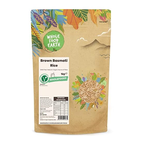 Wholefood Earth Brown Basmati Rice 1 kg GMO Free Natural Vegan