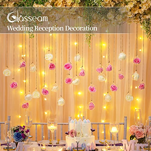 Hängende Teelicht Kerzenhalter 12Pcs Mini Glaskugel Ornament, 6 cm Durchmesser Glas Terrarium Globen Für Hochzeitsfeier Baumdekoration Home Decor