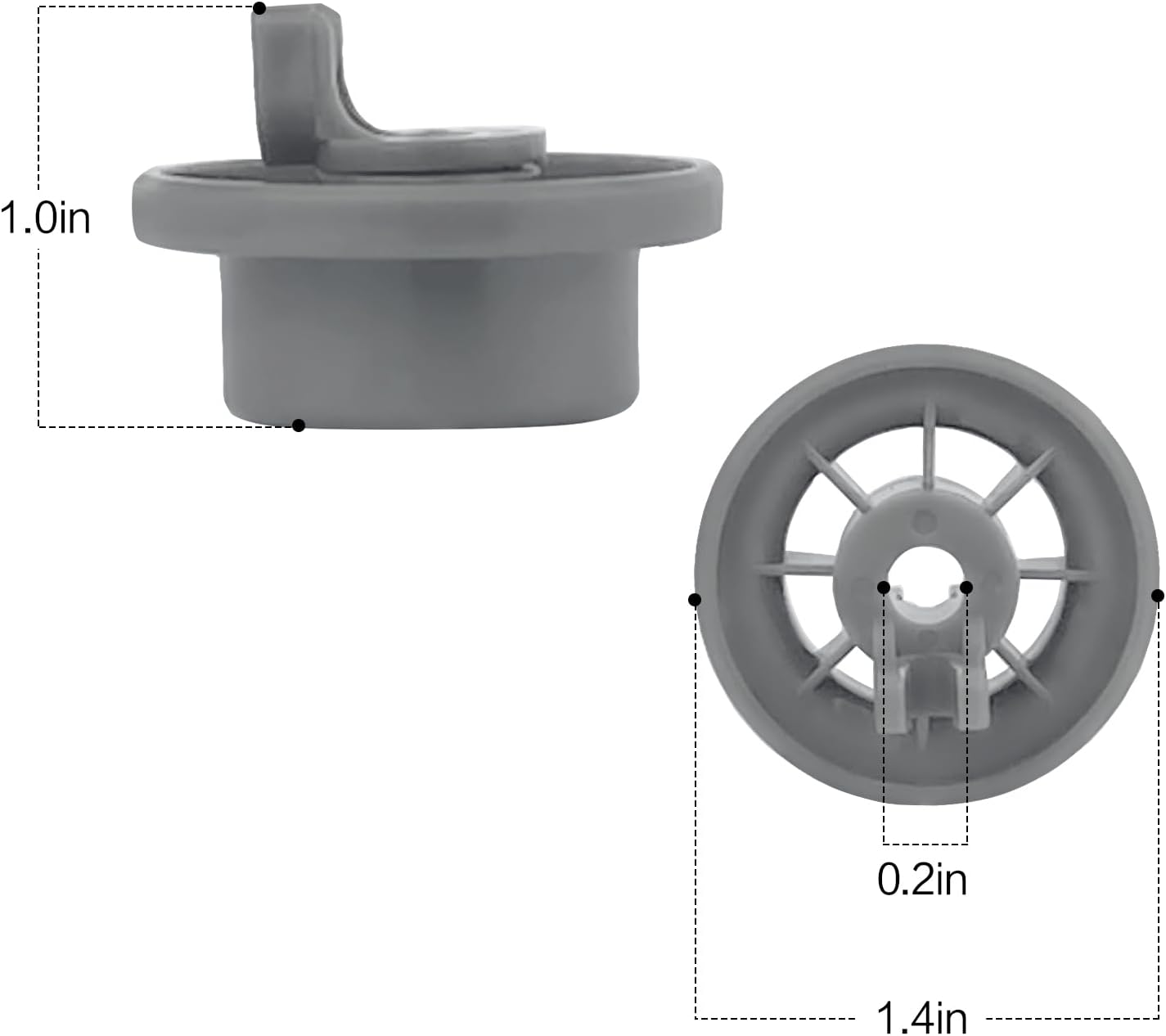 8 Pack 165314 Dishwasher Lower Rack Wheels Dishwasher Rollers - Fit for Bosch Kenmore - Replace 420198 423232 PS3439123 AP2802428 PS8697067