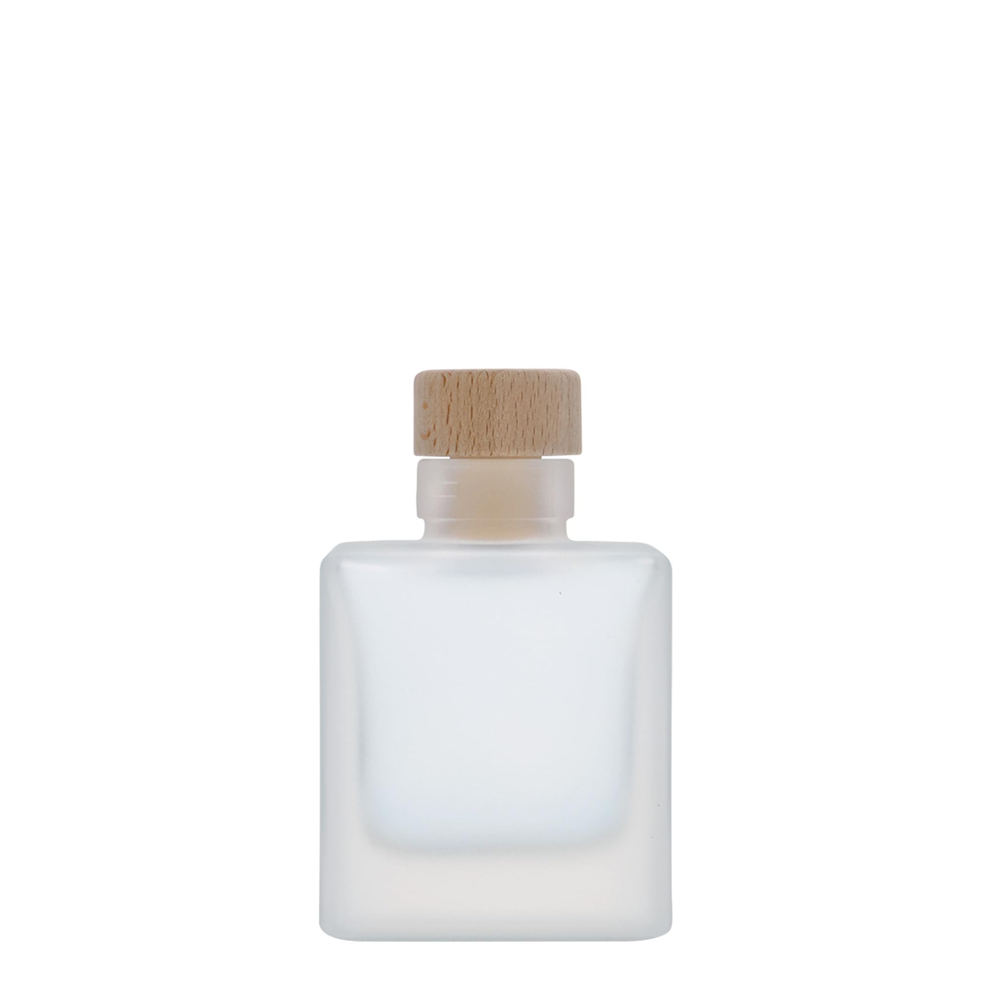 Zestaw 24 szklanych butelek Cube 100 ml mrożonych kwadratowych z korkiem