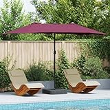 Tidyard Gartenparasol Bordeauxrot 385 x 209 x 244 cm Stoff Gartenschirm Marktschirm Sonnenschirmhülle für Garten Gastronomie Pool