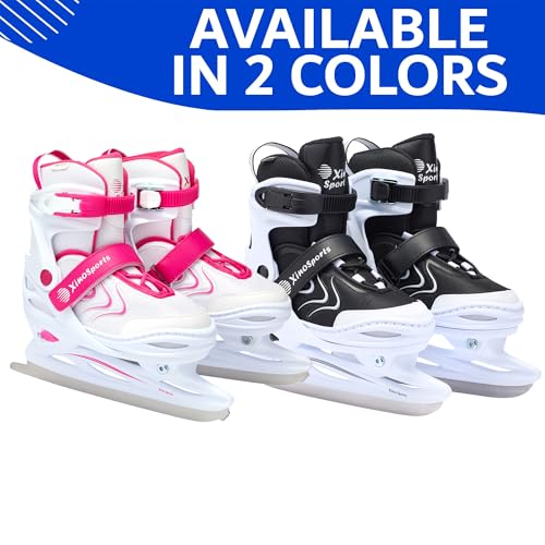 Image of Xino Sports Adjustable Ice Skates - for Girls and Boys, Two Awesome Colors - Blue and Pink, Soft Padding and Reinforced Ankle Support, Fun to Skate!