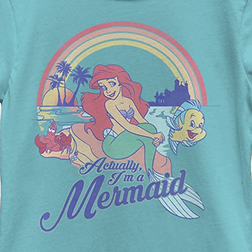 Disney Princess Actual Mermaid Girl's Solid Crew Tee2