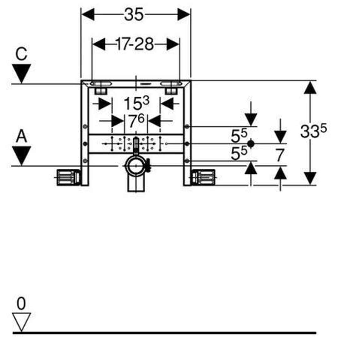 Geberit 457430001 Kombifix Montageelement für Waschtisch, ELB, Nr. 457.430.00.1