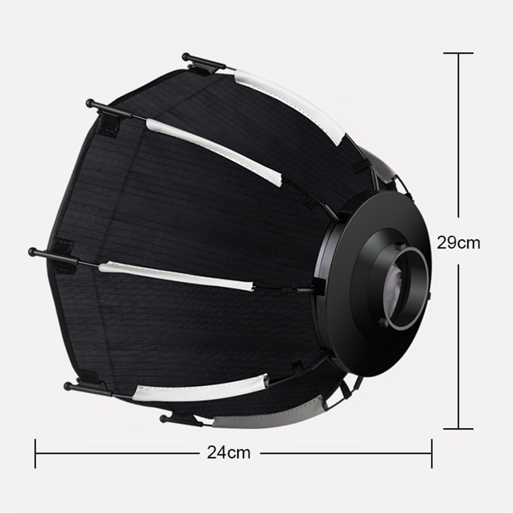 Mini Softbox, 30cm Achteckige Softbox mit Bowens-Halterung, Schnellverschluss, Wabengitter-Softbox mit Diffusoren Wabennetz für ZU60 oder M60 COB-Fülllichtstudio