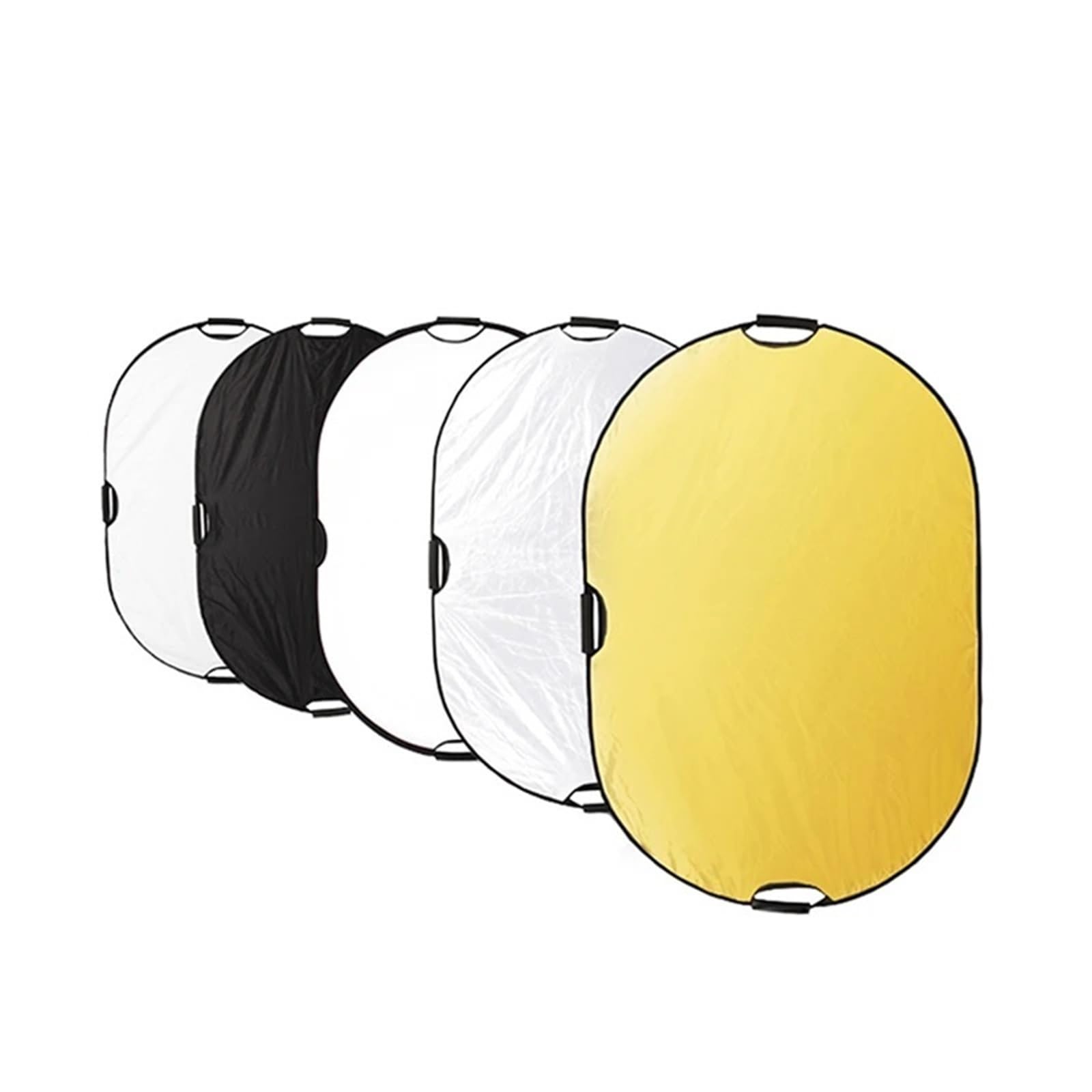 5 in 1 Reflektor Fotografie Foto Studio Kits Oval Faltbare Haltegriff Tragbare Requisiten(150x200cm)