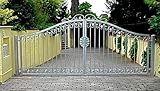 Puerta de jardín Monaco-GT400/100S P.-100 P.-100, 400 cm, 4 m, doble hoja, arco redondo, estable