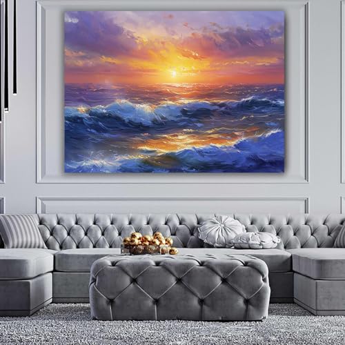Impression sur toile coucher de soleil marine 60x80cm - 4